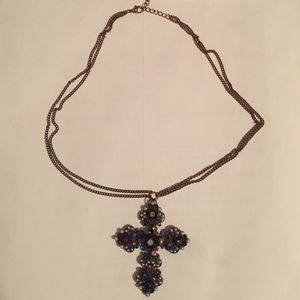 Detailed cross necklace