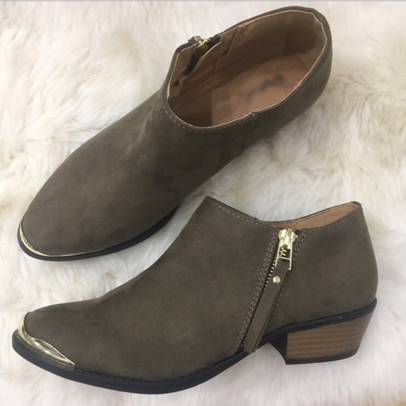 Olive gold accent ankle booties 1 LEFT!!! - Picture 3 of 7