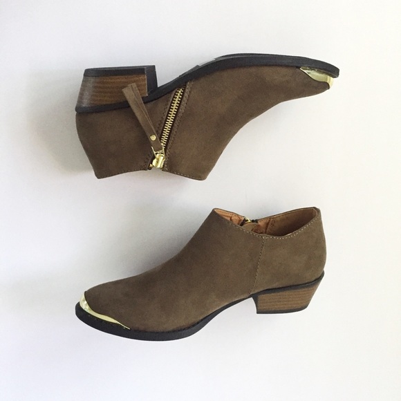 Olive gold accent ankle booties 1 LEFT!!! - Picture 4 of 7