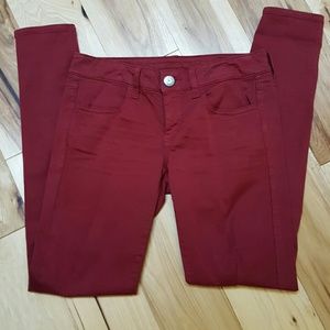 AE Jeggings deep red