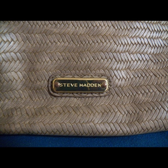 Steve Madden herringbone textured fold over clutch