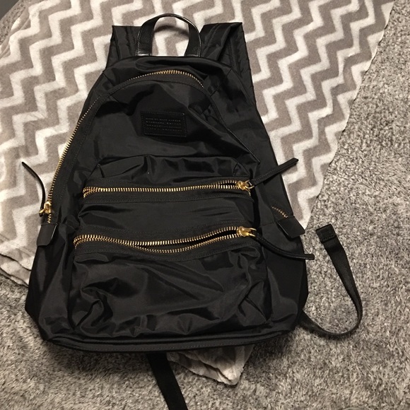 Marc Jacobs black n gold backpack