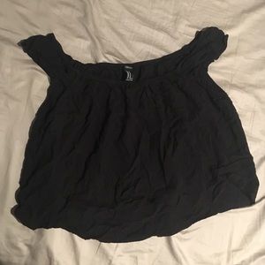 Black ruffle crop top