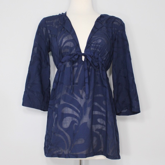 J. Crew Tops - J. Crew Blue Sheer Tunic