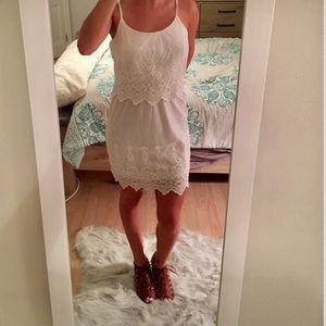 Trixxi cream white spaghetti strap dress