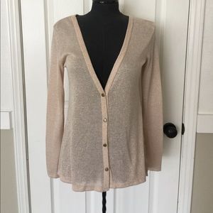 Gold shimmer cardigan with pleated back