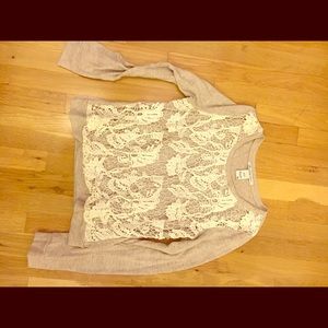 Sweater with crochet front