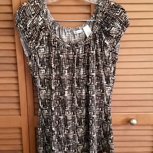 Black & brown printed top