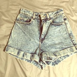 American apparel high waisted jean shorts