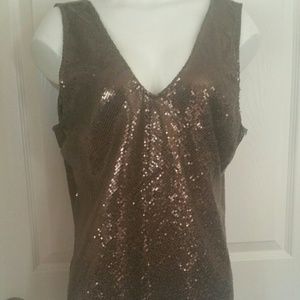Brown sequin tank