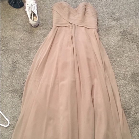 Bridesmaid dress. Size 8. Tan/beige/nude