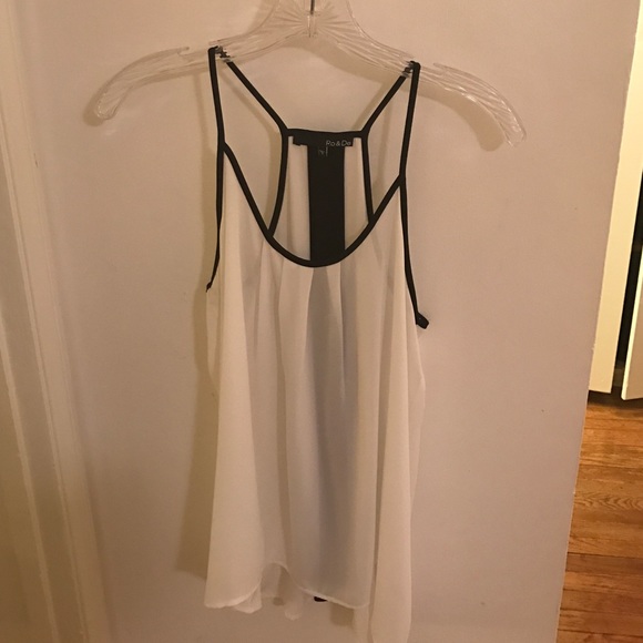 White and Black Tank Top Blouse