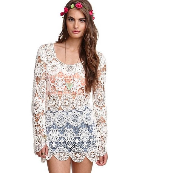 PacSun Dresses - NWOT PacSun Black Poppy Crochet Tunic Dress PacSun Dresses - NWOT PacSun Black Poppy Crochet Tunic Dress