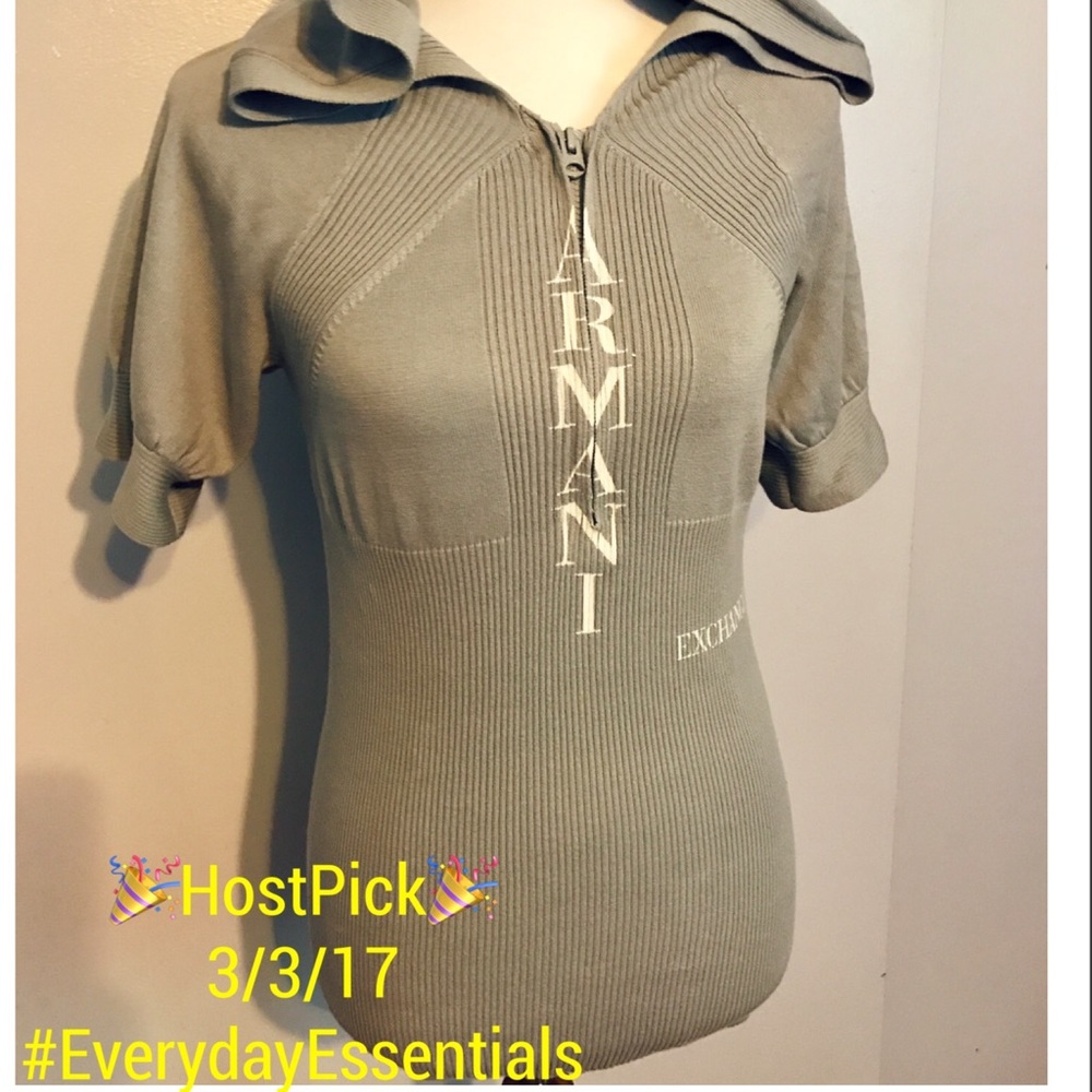 🎉HP 3/3/17🎉 ARMANI Short sleeve hooded sweater