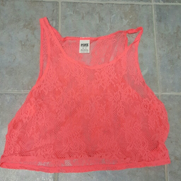PINK lace crop top