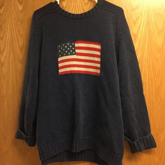 Oversized American Flag Knit Sweater