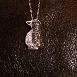 Diamond penguin or kids  necklace NIB