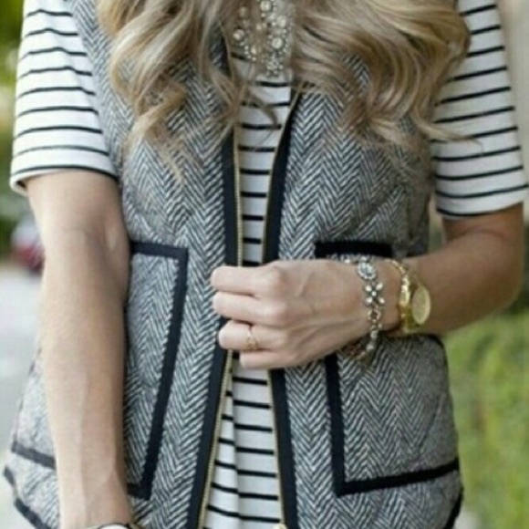 Fashionomics Jackets & Blazers - Only 1 Left! Herringbone Printed Quilted Vest