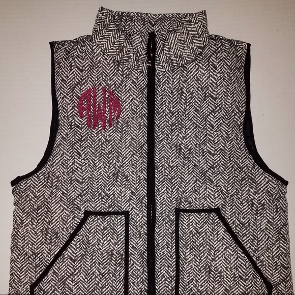 Only 1 Left! Herringbone Printed Quilted Vest - Picture 4 of 4