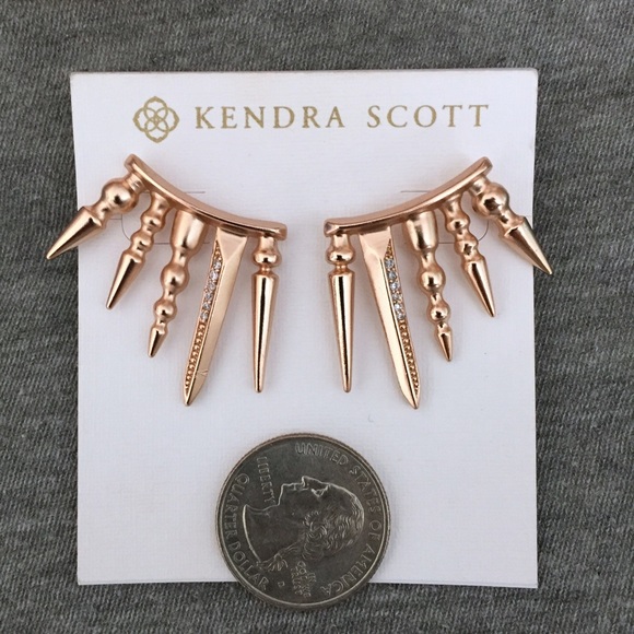 NWT Kendra Scott Sawyer Rose Gold Ear Climbers - Picture 3 of 4
