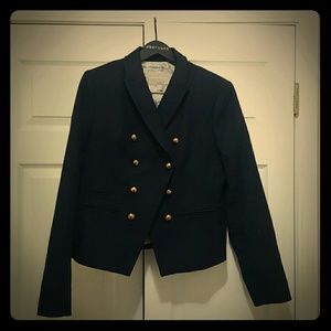 Banana Republic navy military cut away jacket