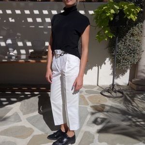 Vintage slinky black mockneck top