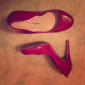 Red, Shiny, Jessica Simpson Pumps
