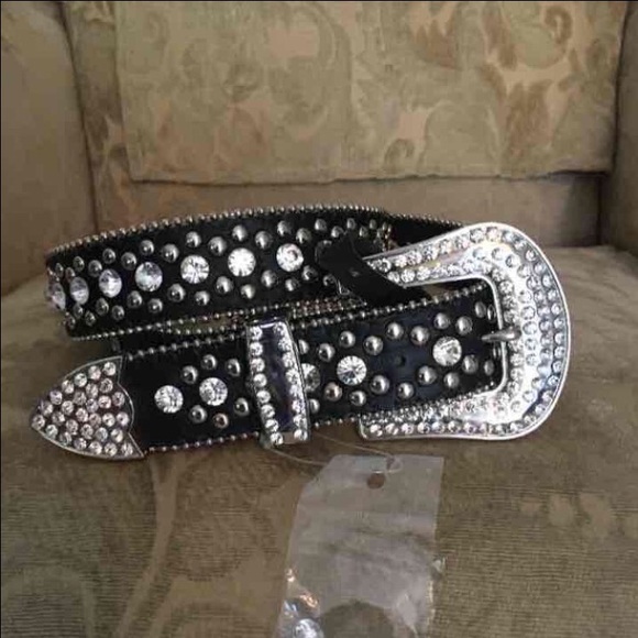 Genuine Leather Bling Belt