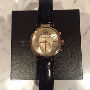 Michael Kors Sawyer Embossed Leather Watch