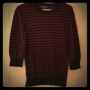 Banana Republic sweater. Navy and burgundy.