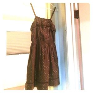 Express brown and gold dress