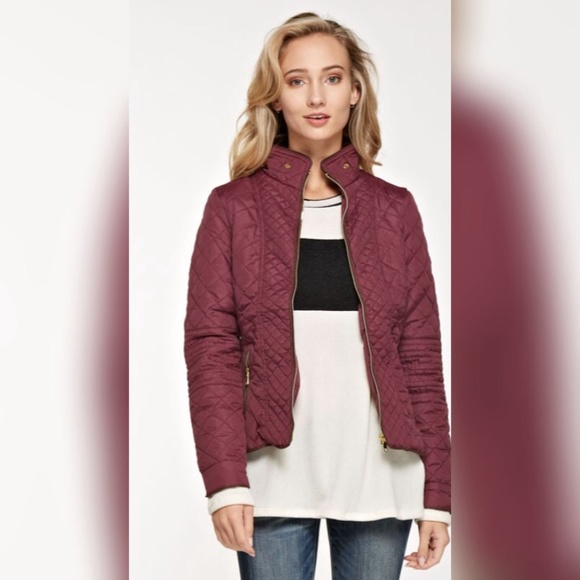 Holiday Sale🎀Wine Color Quilted Jacket - Picture 3 of 4