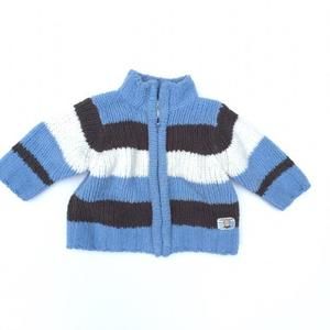 Blue / Brown/ White Striped Sweater Jacket