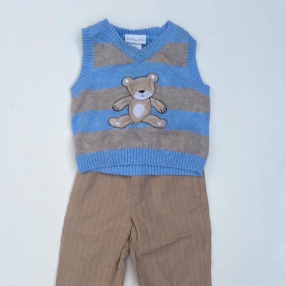 Teddy Bear Sweater Vest and Pants Set