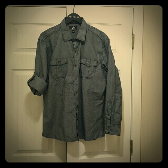 Rock & Republic oxford roll up button down shirt