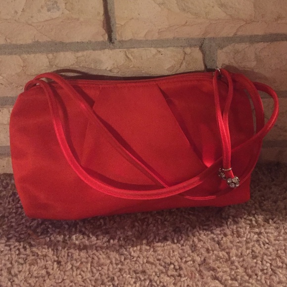 Red clutch bag