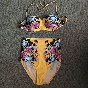 Floral high waist bathing suit