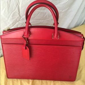 Louis Vuitton Riviera EPI leather Red Satchel