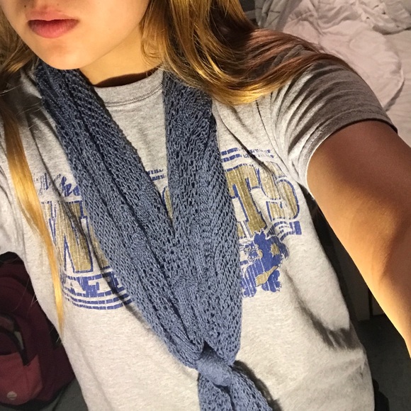 Blue Knitted/ Knot Scarf
