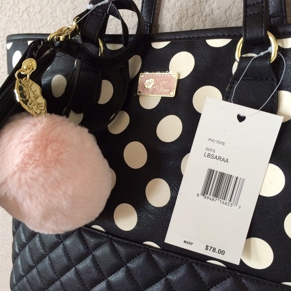๐HP๐ Betsey Johnson with wristlet and Pom Pom - Picture 2 of 4