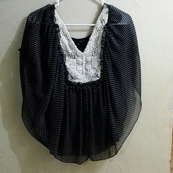 About a girl batwing pokadot blouse shirt
