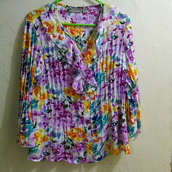 Colorful Kim Rogers dress shirt blouse