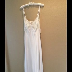 White satin night gown