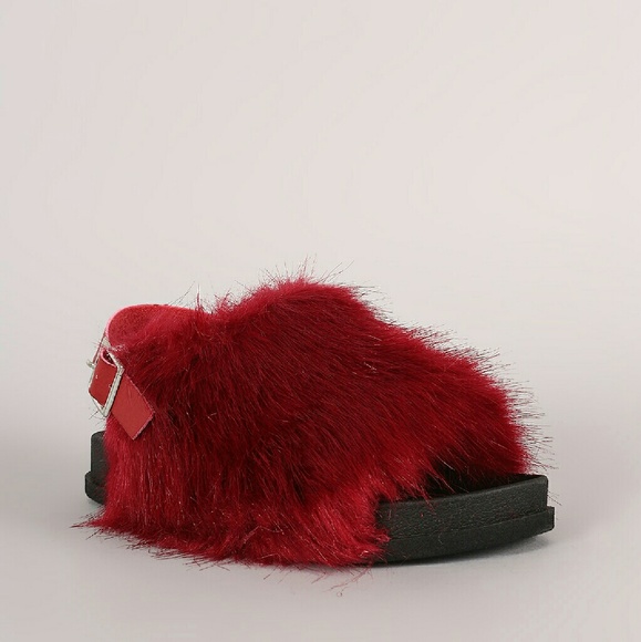Last  Size 6**🥀 Furry Open Toe Slingback Sandal - Picture 7 of 8