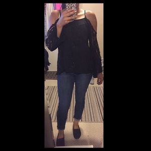 Crochet Cold Shldr Romantic Top