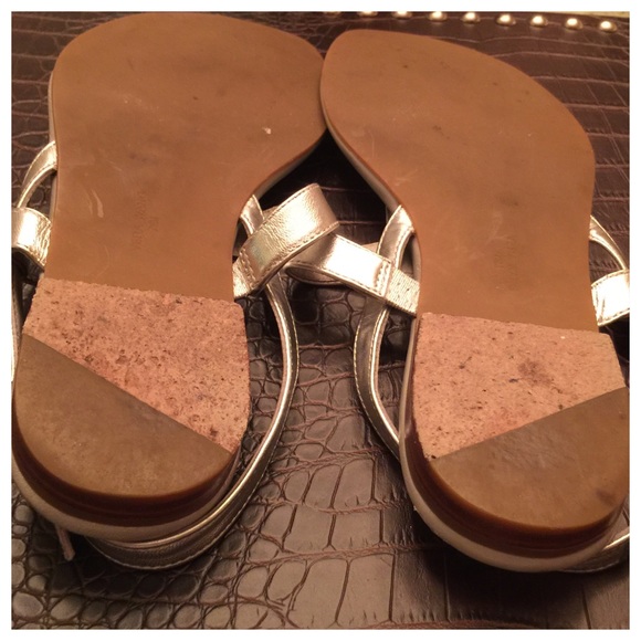 Vera Wang Light Grey Crystal Embellished Sandals - Picture 3 of 4