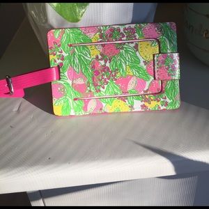 Lilly Pulitzer pink lemonade luggage tag new