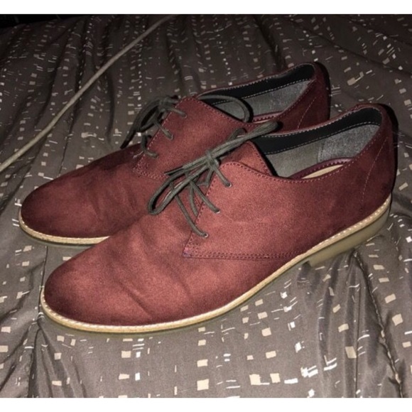 Men's wine color oxfords - Picture 2 of 4