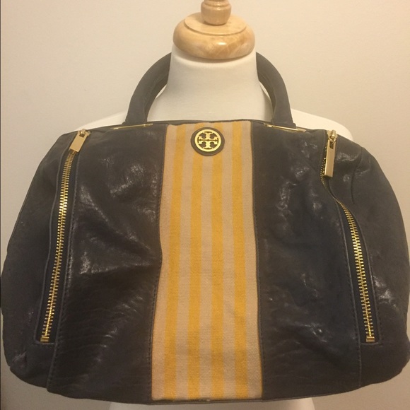 Tory Burch Navy Blue Leather Satchel