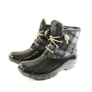 Sperry Top-Sider Salter Black Plaid Duck Boots